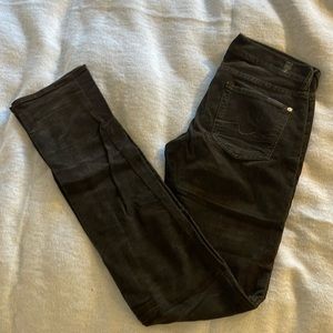 7 For All Man Kind Grey/Green Corduroy Straight Leg Pant